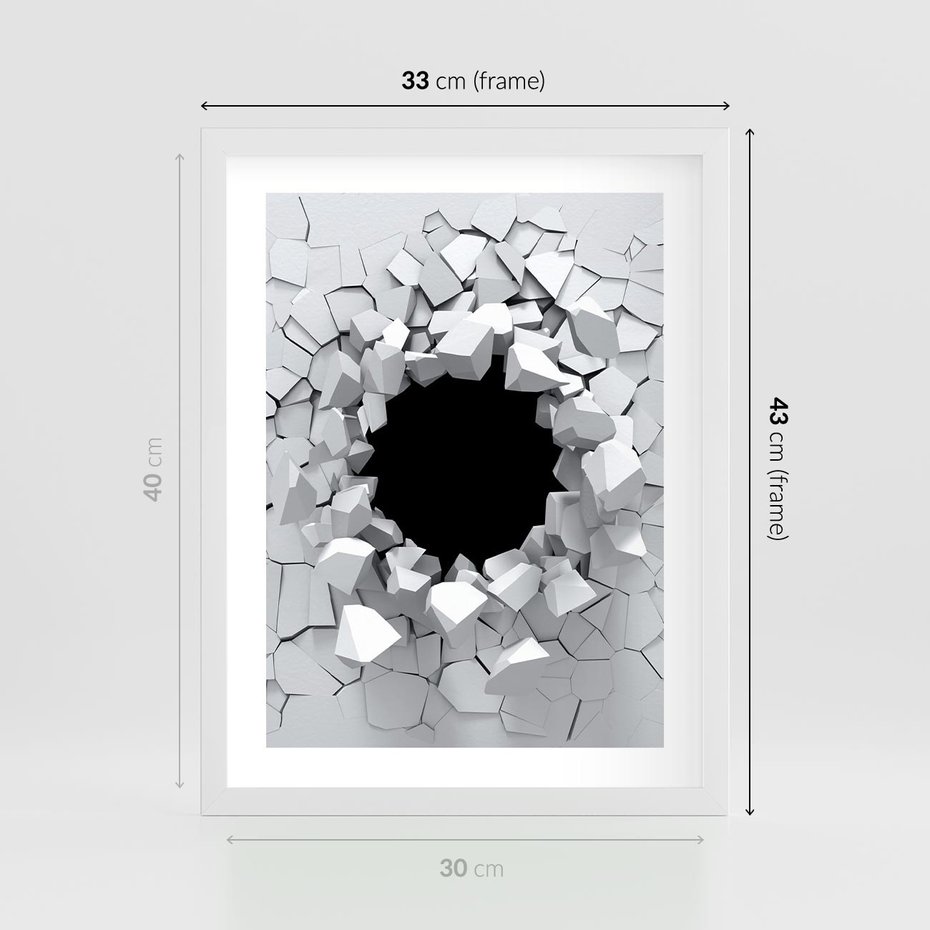 Plakat w ramie 30x40 - Nowoczesna Abstrakcja - grafika, nowoczesna - rama biała