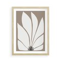 Plakat w ramie 50x70 - Ekspresyjne Kontury - abstrakcyjny kwiat, beże i brązy - rama drewno