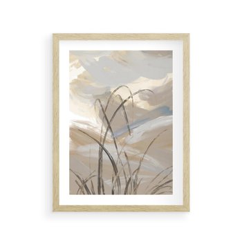 Plakat w ramie 30x40 - Nowoczesne Odbicia - akwarela, obraz - rama drewno