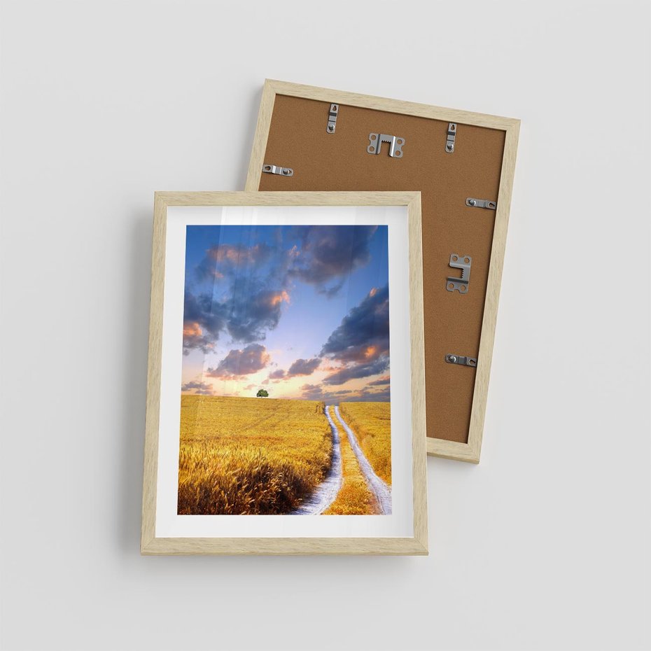 Plakat w ramie 30x40 - Magiczna droga w lesie - droga, ścieżka - rama drewno