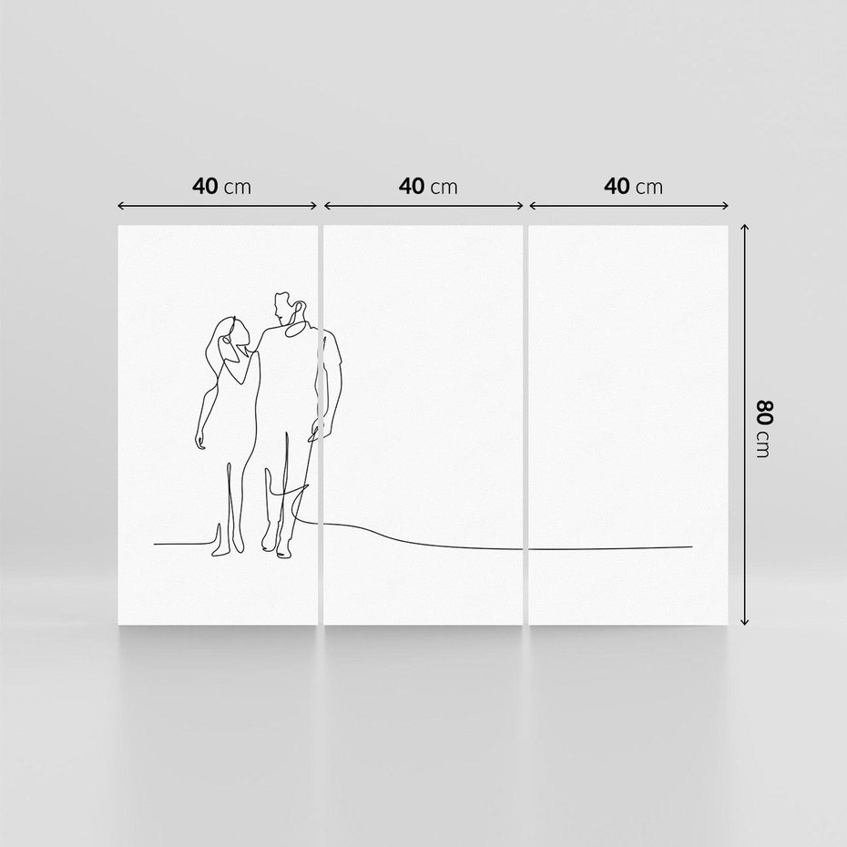 Obraz na płótnie 120x80 - Wspólne Kroki - line art, szkic