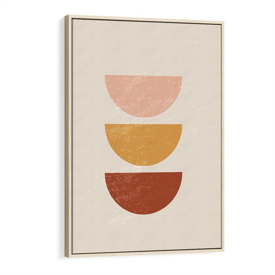 Obraz w ramie 80x120 - Geometryczne Wibracje - boho plakat, geometryczny - rama drewno