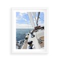 Plakat w ramie 40x50 - Moc żaglowca na pełnym morzu - żaglowiec, jacht - rama biała