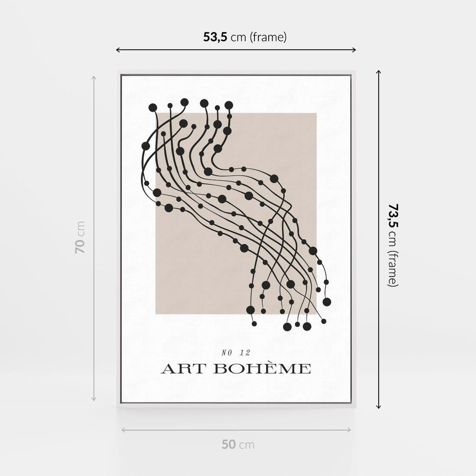 Obraz w ramie 50x70 - Migocące Konstrukcje Abstrakcji - sztuka minimalizmu, biało czarna rycina - rama biała