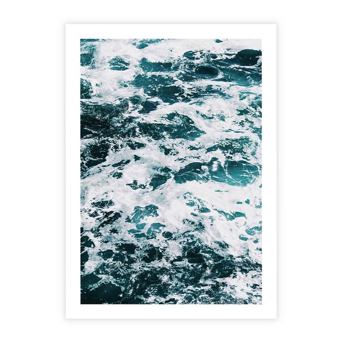 Plakat bez ramy 21x30 - Potęga Natury: Wzburzone Fale Oceanu - wzburzone fale oceanu