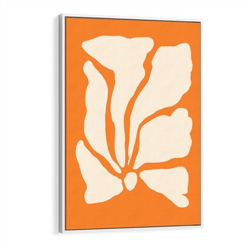 Obraz w ramie 80x120 - Wibracje Barw - abstrakcyjny boho plakat, pomarańczowe tło - rama biała