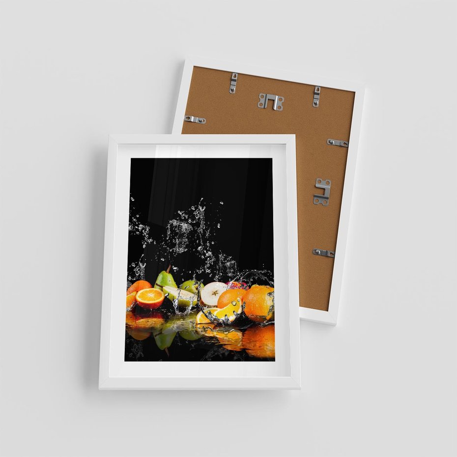 Plakat w ramie 30x40 - Owoce w Restauracji - owoce, kuchnia - rama biała
