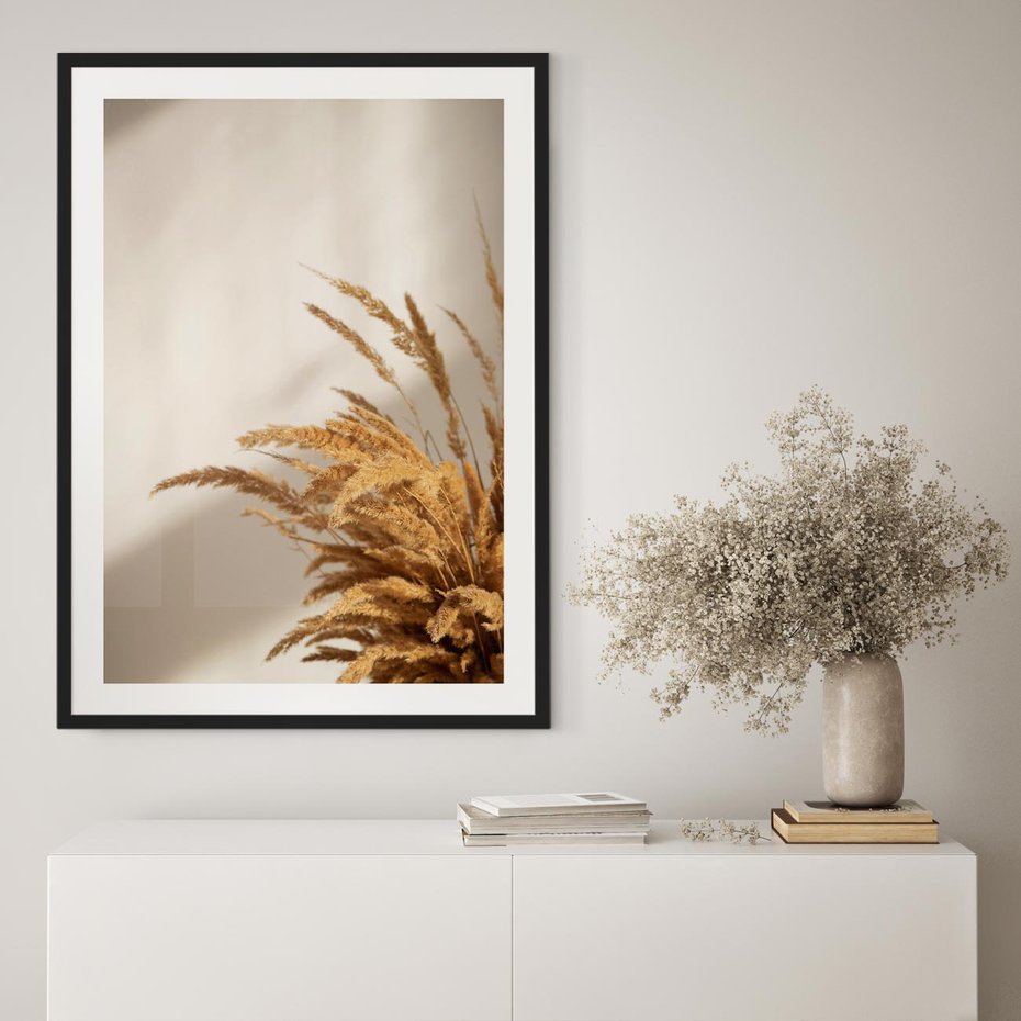 Plakat bez ramy 21x30 - Swobodne trawy boho - boho, suche