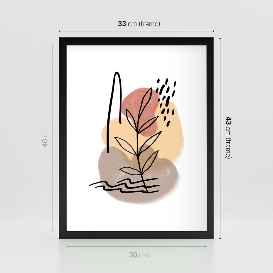 Plakat w ramie 30x40 - Konturem Przenikające - abstrakcja, sztuka nowoczesna - rama czarna