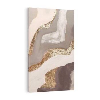 Obraz na płótnie 80x120 - Płynne Fale - abstrakcja, neutralne kolory