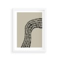 Plakat w ramie 30x40 - Migotliwa Innowacyjna Ekspresja - boho plakat, czarne kropki kreski - rama biała