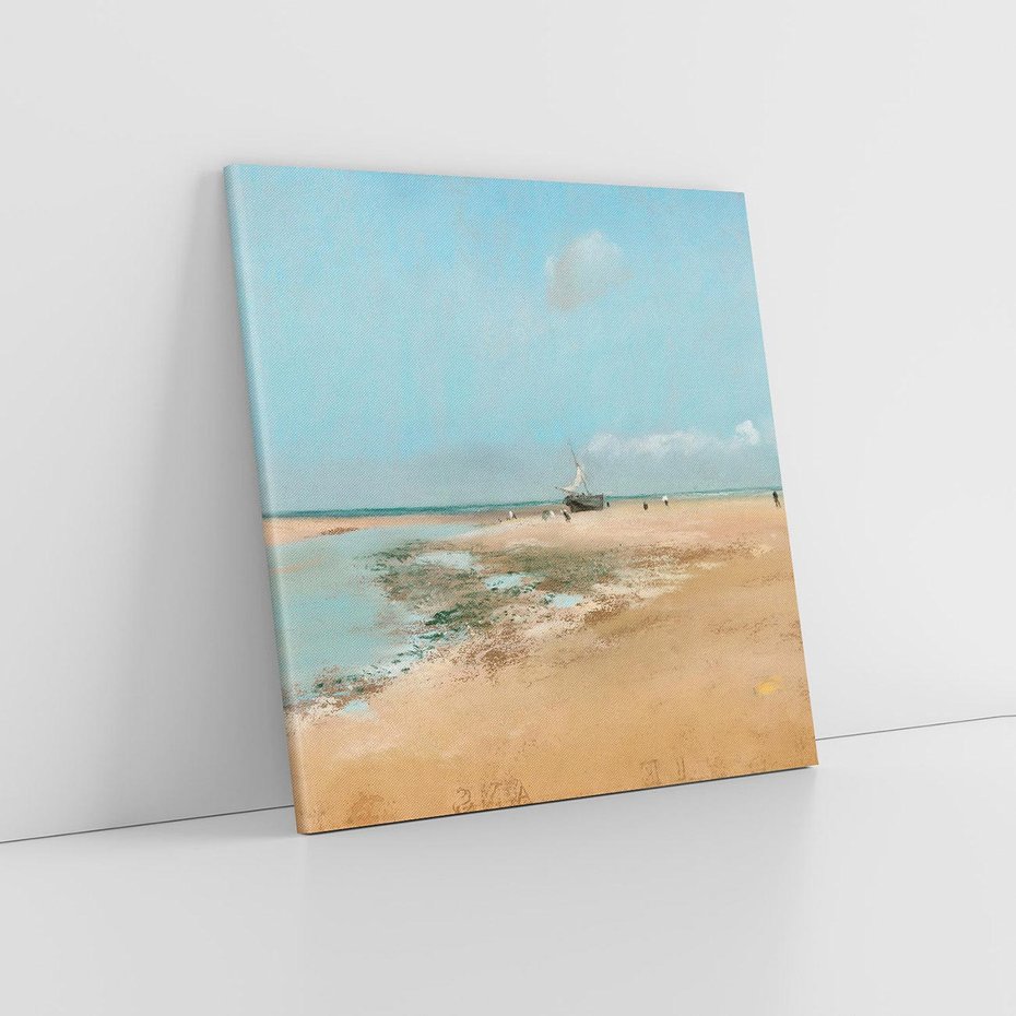 Obraz na płótnie 70x70 - Beach at Low Tide (Mouth of the River) (1869), Edgar Degas - Reprodukcja - reprodukcja, obraz na płótnie