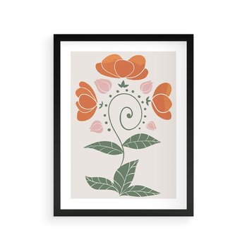 Plakat w ramie 50x70 - Migocące Kształty Kwiatów - kwiaty polne, plakat - rama czarna