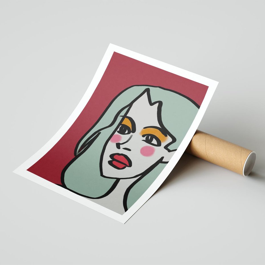 Plakat bez ramy 30x40 - Ekspresja Linii - nowoczesny plakat, mocna linie