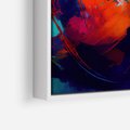 Obraz w ramie 70x50 - Abstrakcyjne wizje czasu - żywe radosne kolory, plamy kolory - rama biała