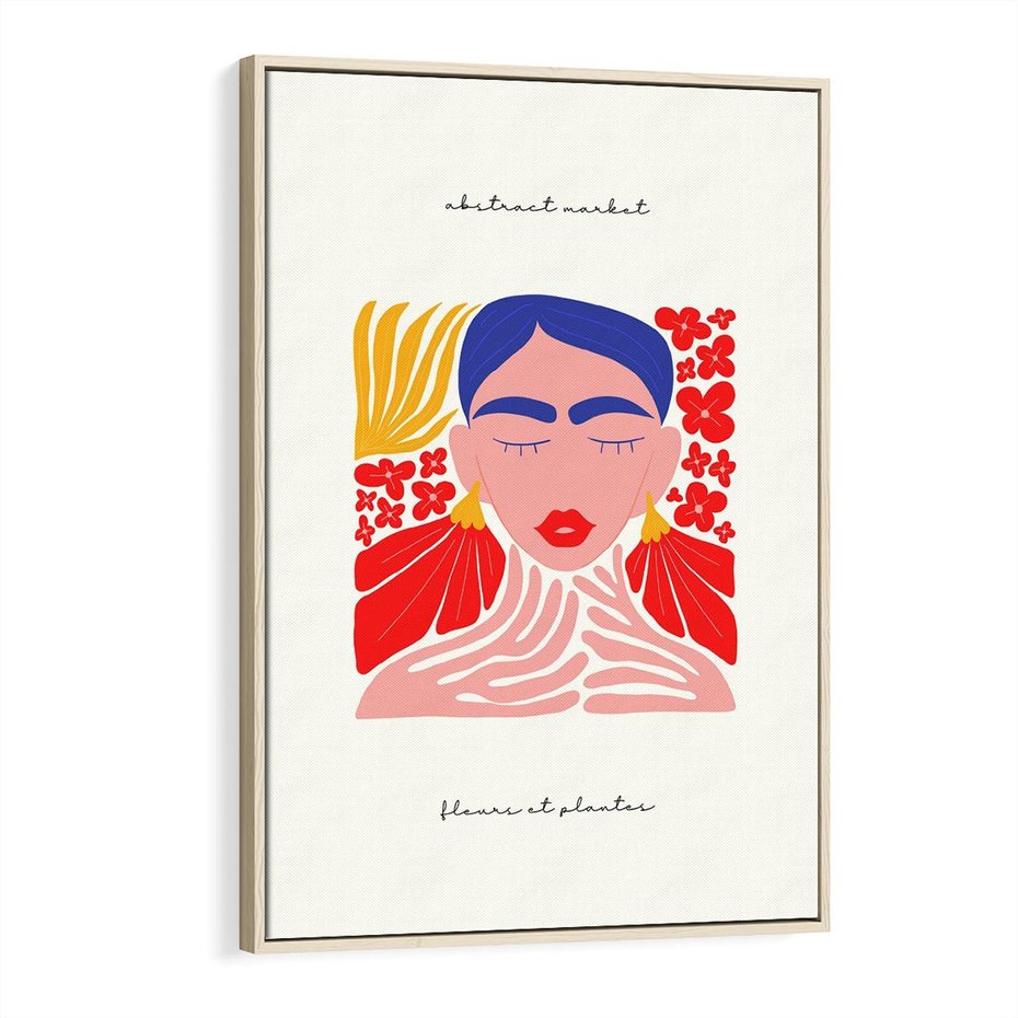 Obraz w ramie 70x100 - Bezgraniczne Rytmy - kobieta, sztuka abstrakcyjna - rama drewno