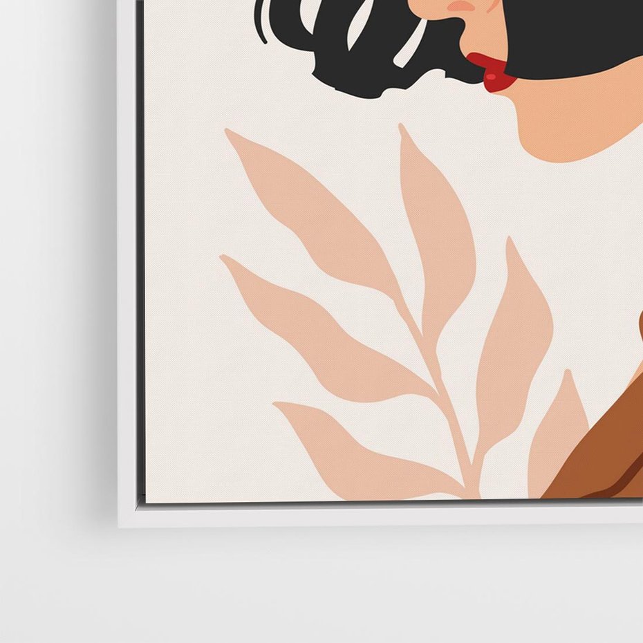 Obraz w ramie 50x50 - Kobieca Pasja - nowoczesny plakat, styl retro - rama biała