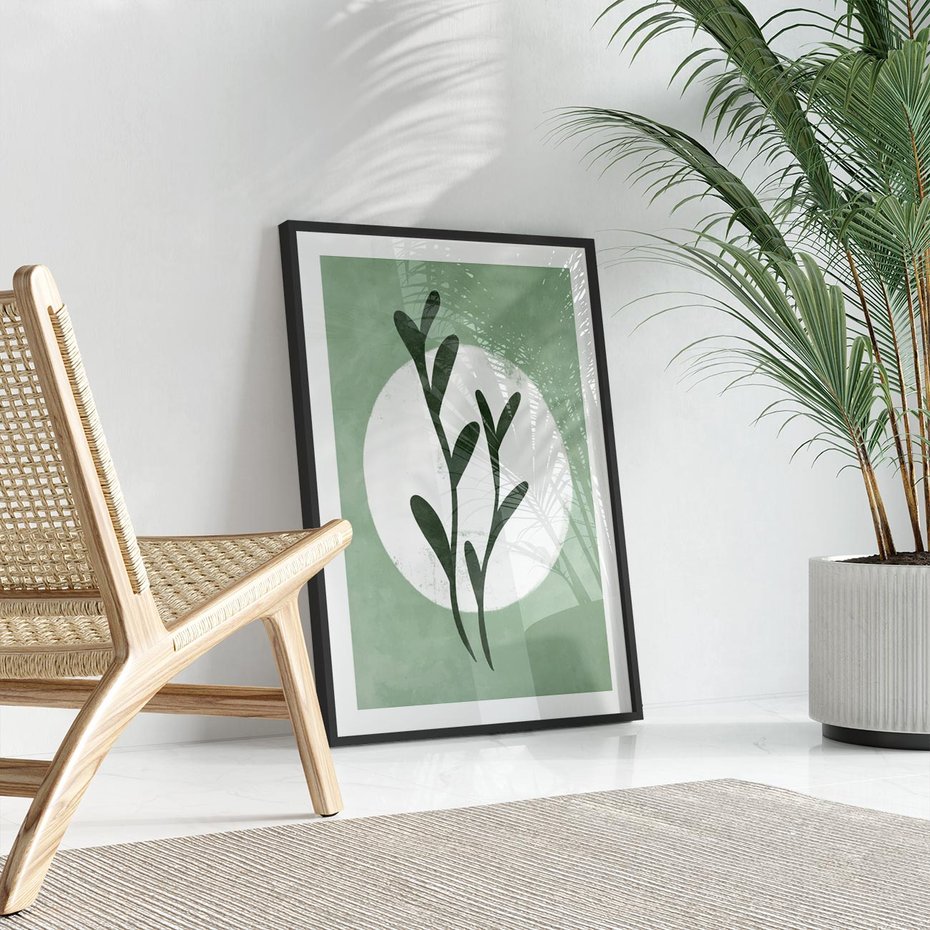 Plakat bez ramy 40x50 - Kształty Zielonego Ukojenia - zielony plakat, roślinne motywy