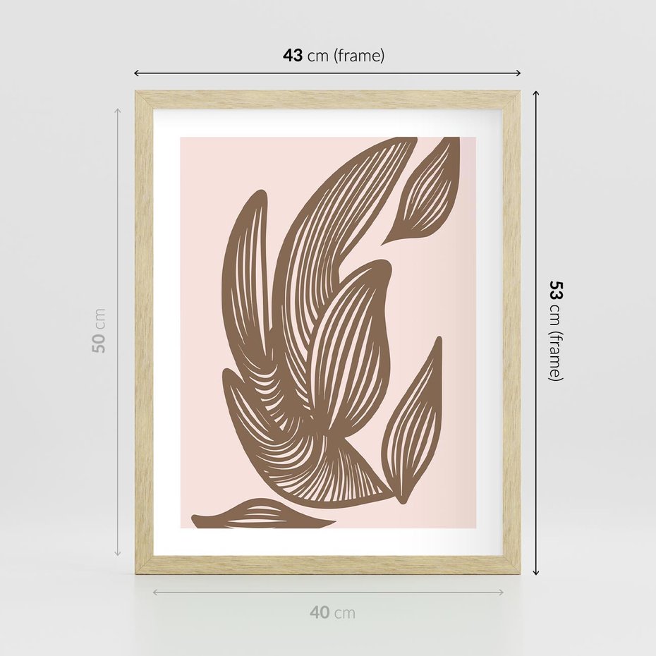 Plakat w ramie 40x50 - Nowoczesne Harmonie - skandynawski styl, plakat - rama drewno
