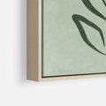 Obraz w ramie 70x100 - Zieleń Wyjątkowego Ukojenia - zielona abstrakcja, zgaszona zieleń - rama drewno