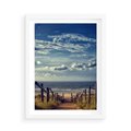 Plakat w ramie 50x70 - Plaża i morze - plaża, morze - rama biała