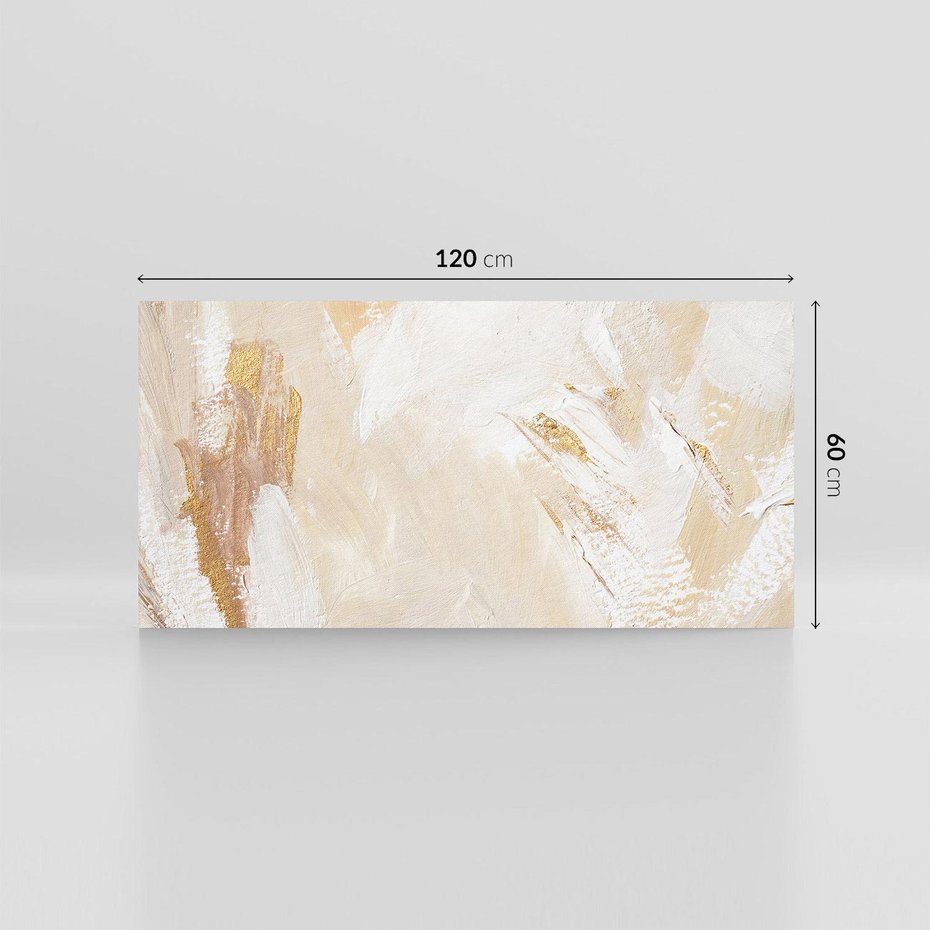 Obraz na płótnie 120x60 - Elegancja w Złocistym Chaosie - złoto beż, abstrakcja