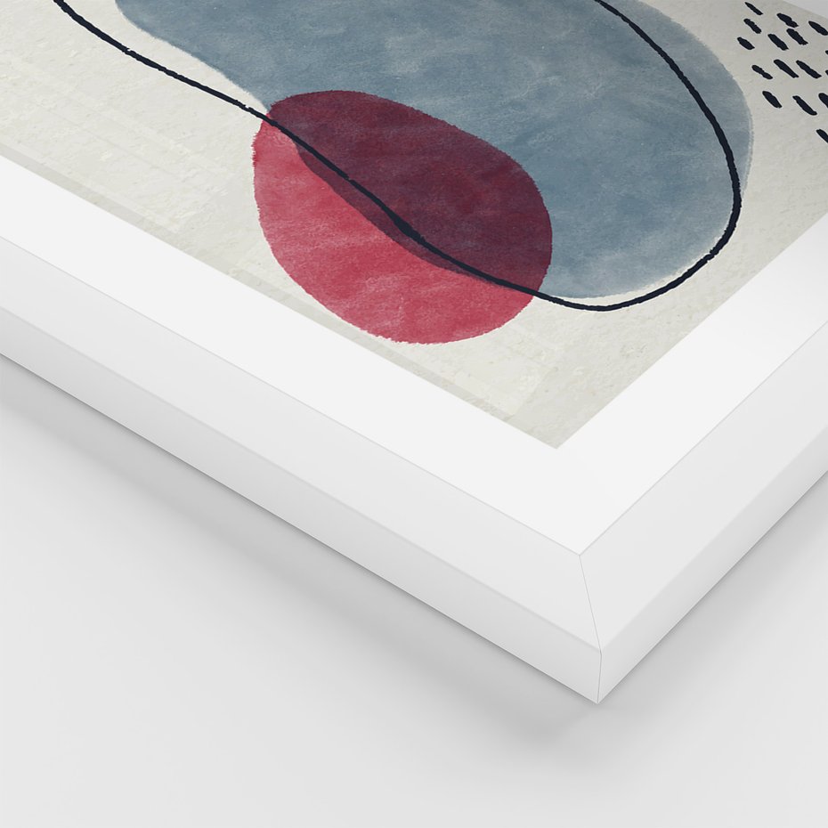 Zestaw obrazy w ramie 30x40 galeria - Grafika, akwarelowe, plamy - rama biała