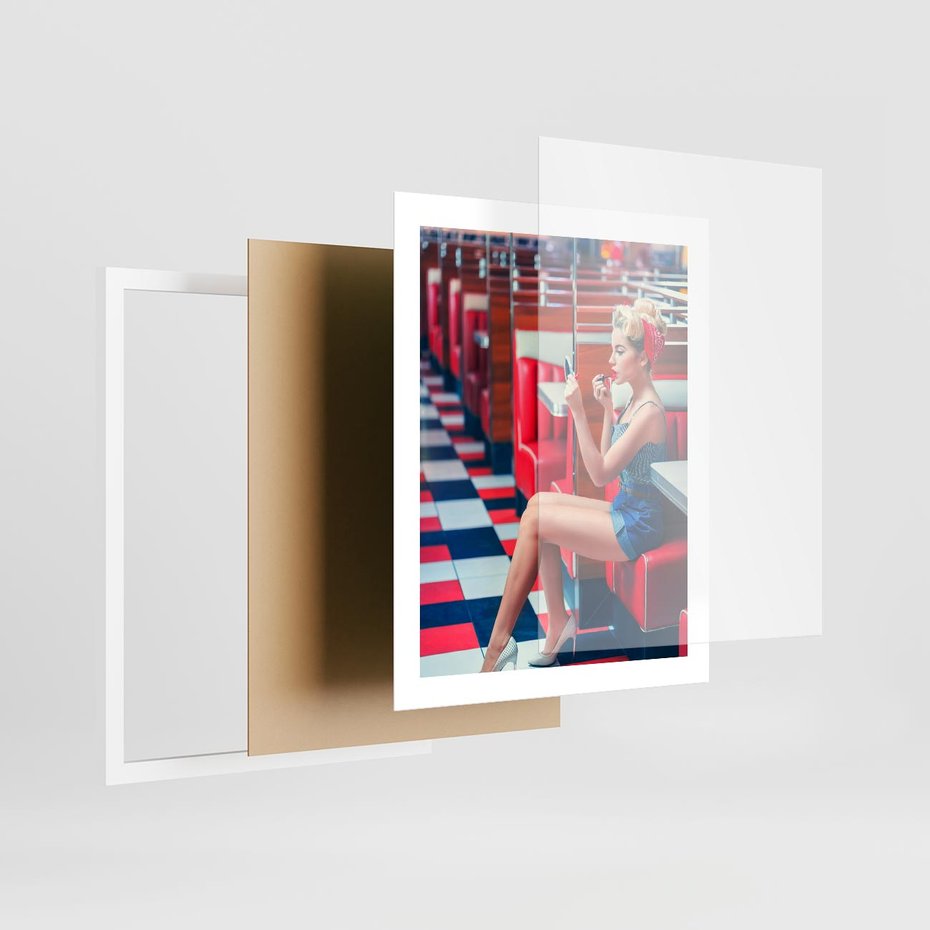 Plakat w ramie 40x50 - Ikoniczna Uroda - retro, Marylin Monroe - rama biała