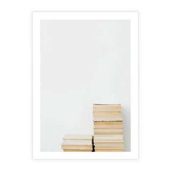 Plakat bez ramy 21x30 - Stos Zakurzonych Opowieści - stos książek, ksiązki na stosie