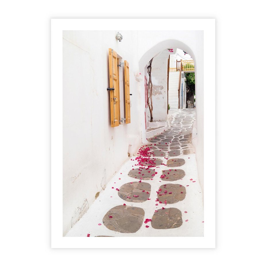 Plakat bez ramy 21x30 - Urok Południowej Uliczki - uliczka, południe