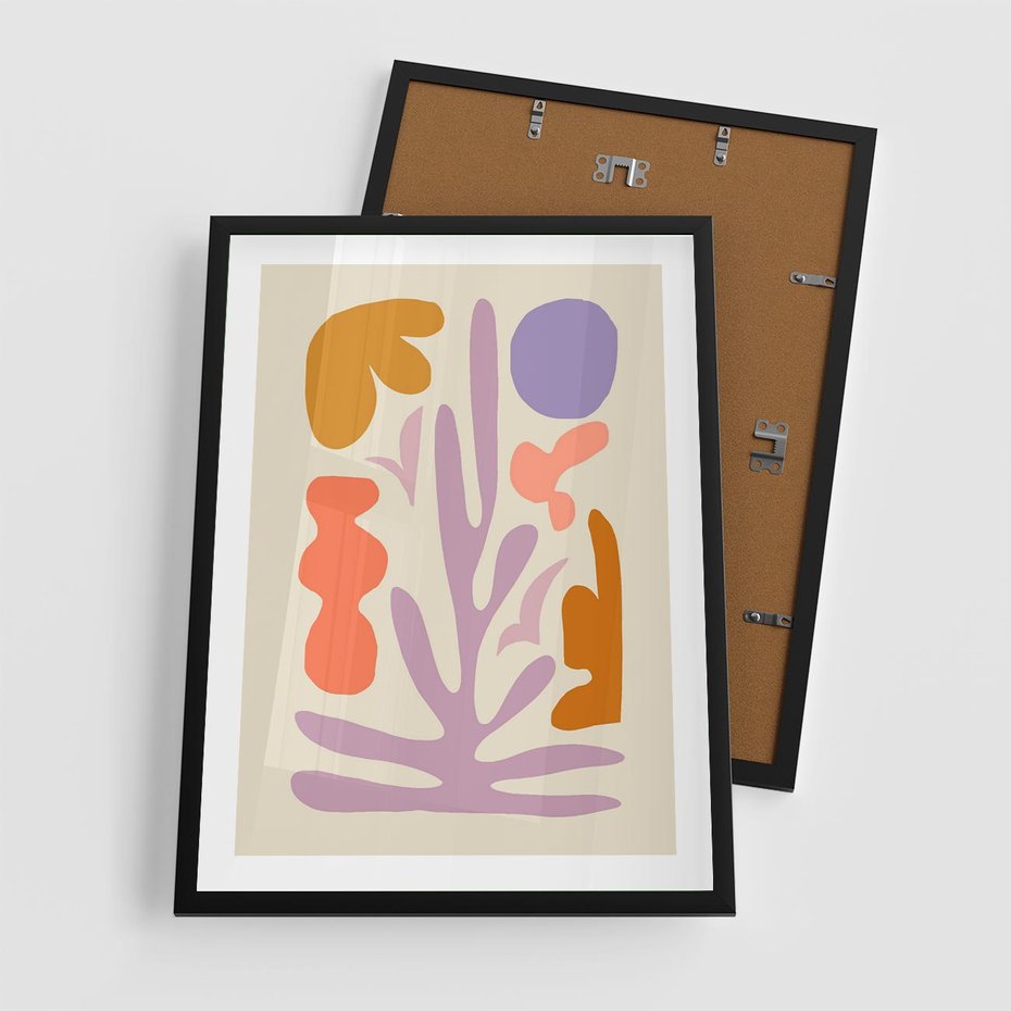 Plakat w ramie 50x70 - Przenikająca Harmonia - abstrakcyjny obraz, pastelowe kolory - rama czarna