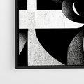 Obraz w ramie 100x70 - Harmonia świateł i cieni - abstrakcja czarno biała, geometria - rama czarna