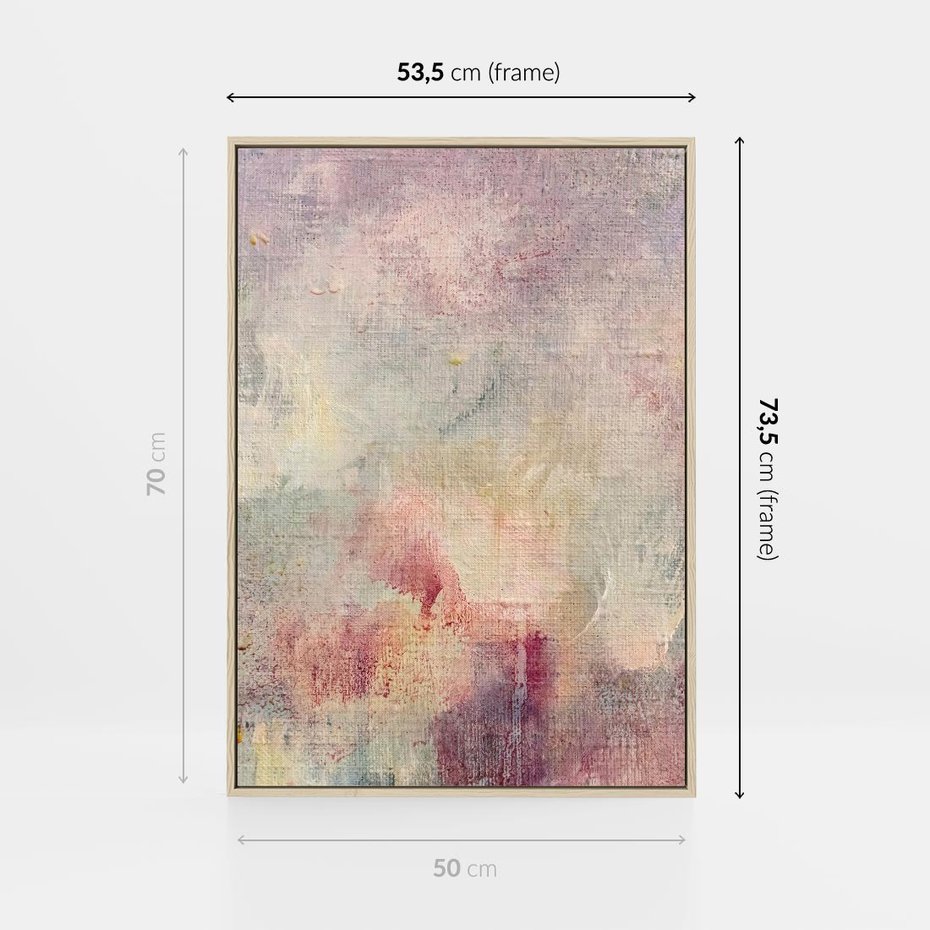 Obraz w ramie 50x70 - Miękka Melodia Pasteli - olejne płótno, pastelowe kolory - rama drewno