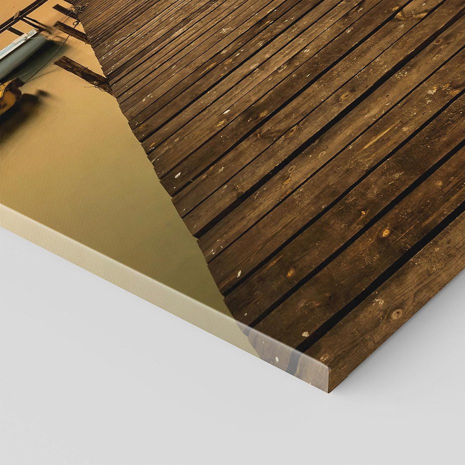 Obraz na płótnie 70x100 - Zachód słońca nad jeziorem: Piękno natury - zachód, słońca