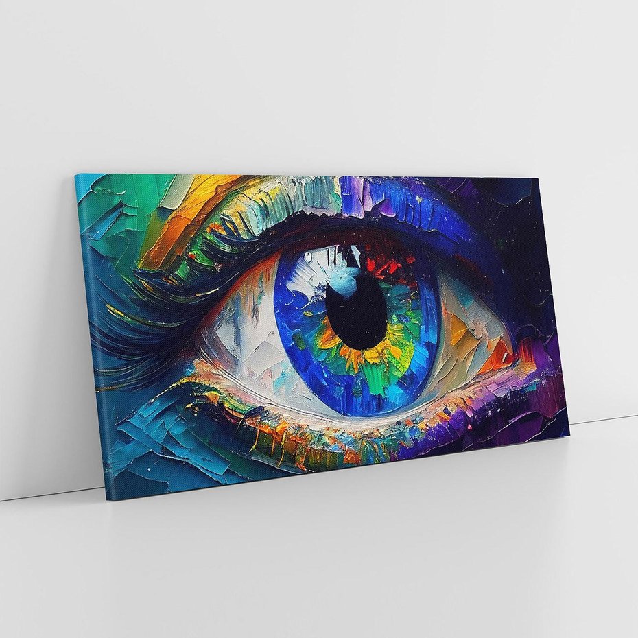 Obraz na płótnie 120x60 - Mistyka Tęczowego Oka - oko, obraz olejny