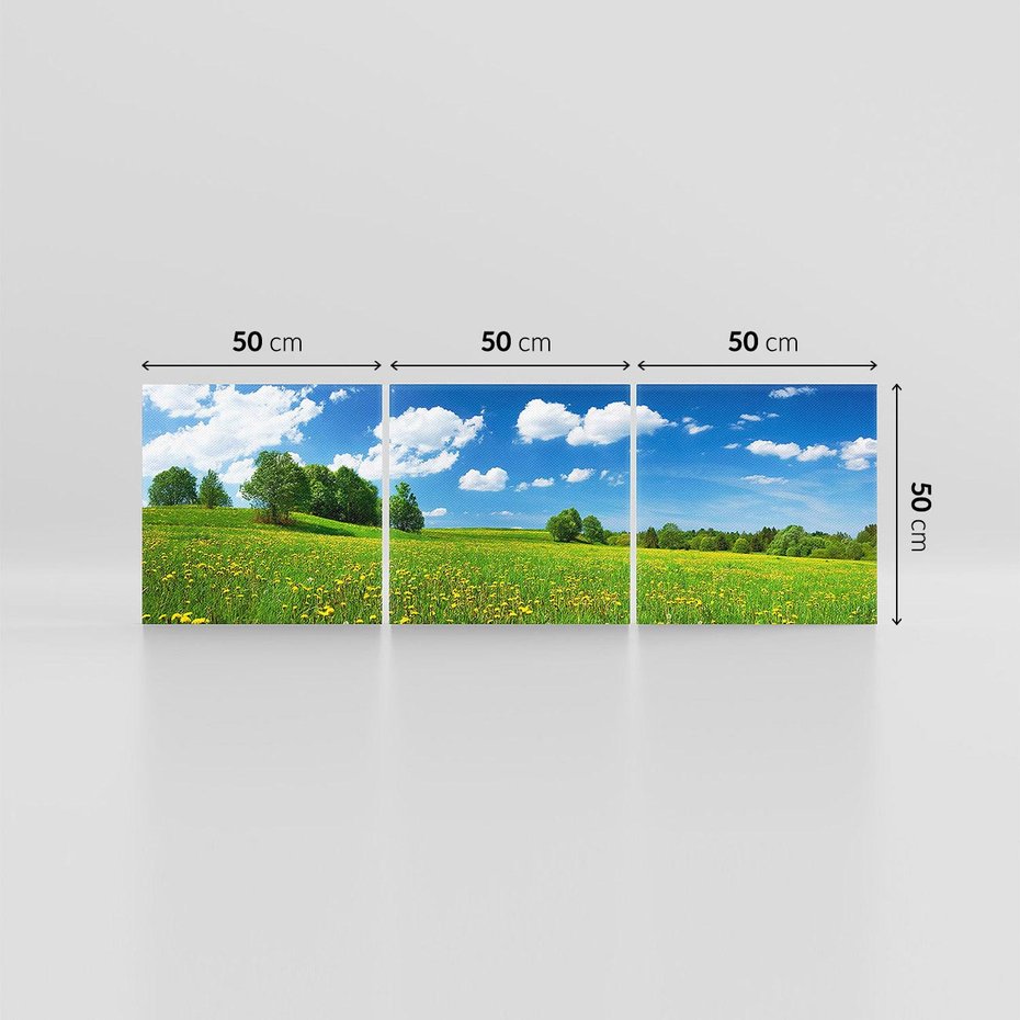 Obraz na płótnie 150x50 - Polana wśród drzew: Spokój i harmonia - polana, łąka