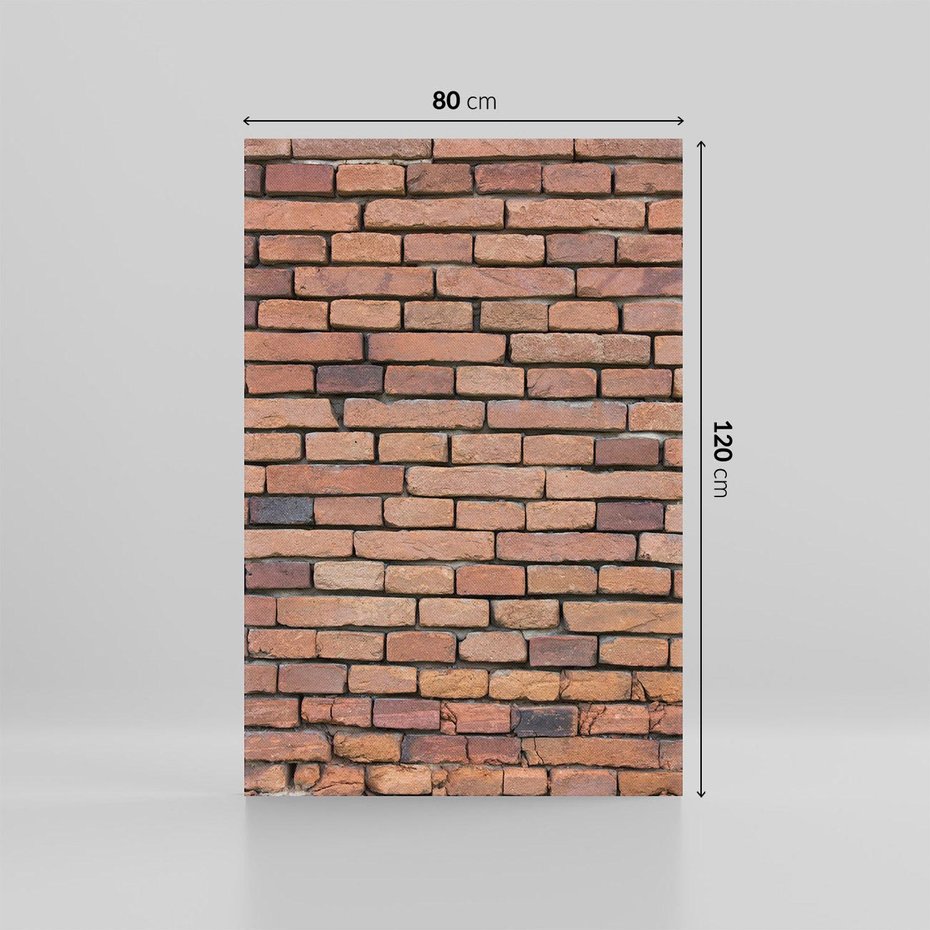 Obraz na płótnie 80x120 - Mur cegieł: industrialny urok - cegły, mur