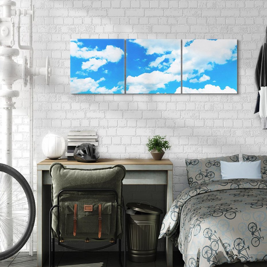 Obraz na płótnie 150x50 - Niebo pełne chmur - niebo, chmury