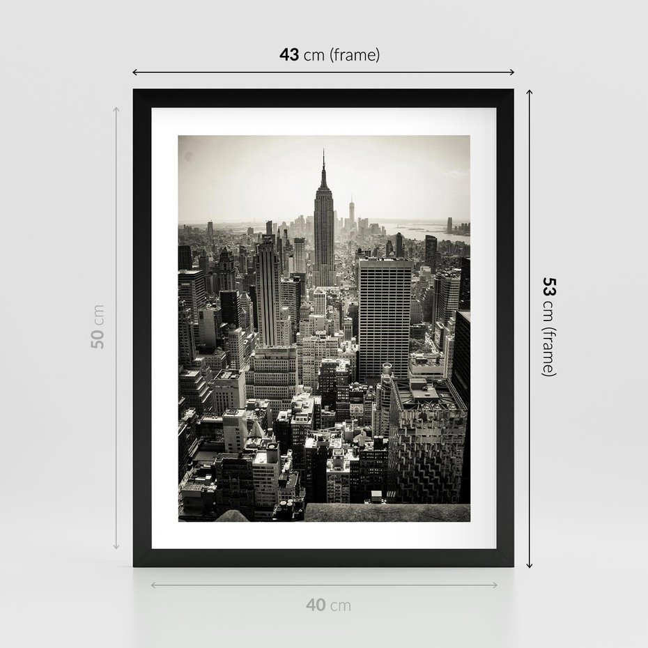 Plakat w ramie 40x50 - Dusza wielkiego miasta - Manhattan, Nowy Jork - rama czarna