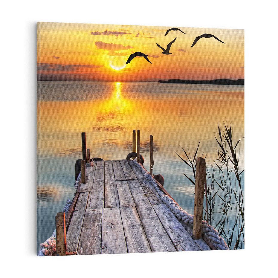 Obraz na płótnie 70x70 - Magia zachodu słońca - zachód, słońca