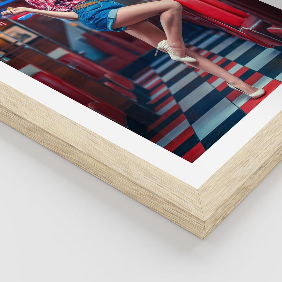 Plakat w ramie 40x50 - Czas Wstecz - retro, restauracja - rama drewno