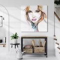 Obraz na płótnie 50x50 - Abstrakcyjny portret kobiecy - grafika, kobieta