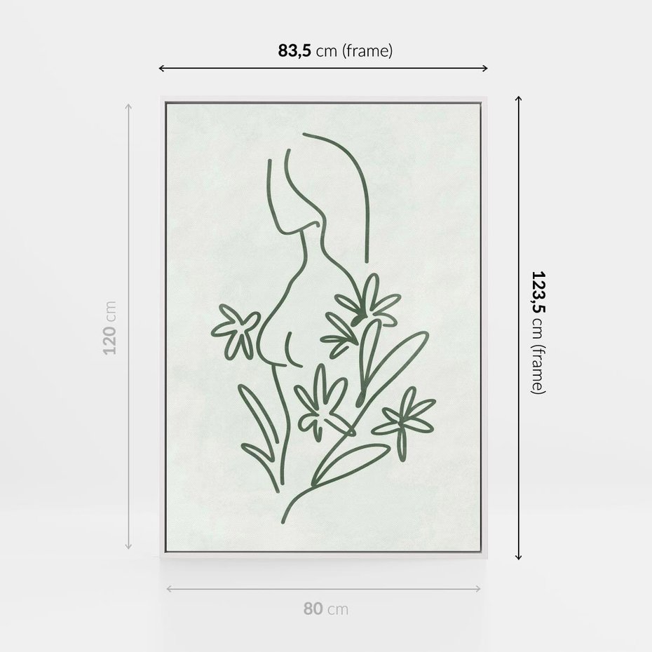 Obraz w ramie 80x120 - Odbicia Zielonego Raju - zielony odcień, abstrakcja - rama biała