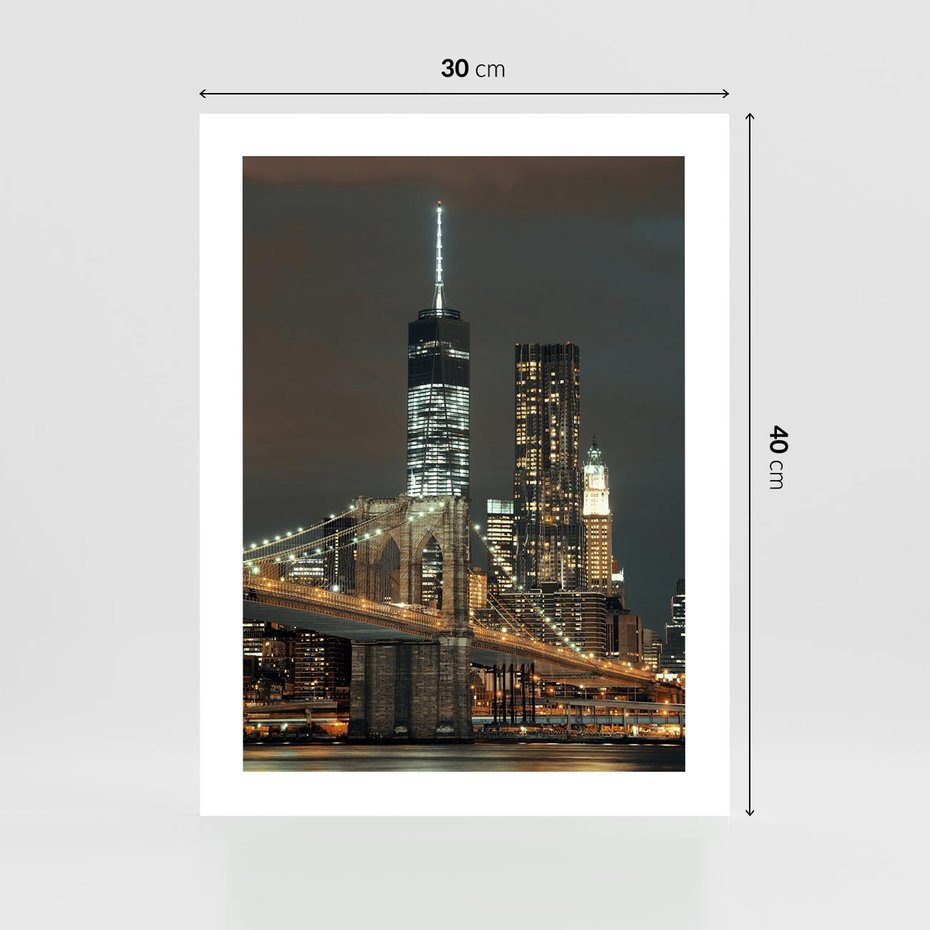 Plakat bez ramy 30x40 - Miasto rozświetlone nocnym blaskiem - miasto, nocą