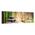 Obraz na płótnie 120x40 - Spokojny zakątek SPA z bambusem i kamieniami - bambus, kamienie