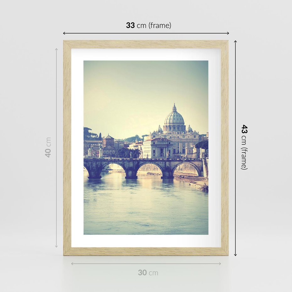 Plakat w ramie 30x40 - Urok włoskiego miasta - Włochy, miasto - rama drewno
