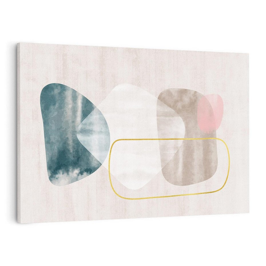 Obraz na płótnie 100x70 - Minimalistyczne Plamy Farby - pastelowe geometryczne plamy, akwarela