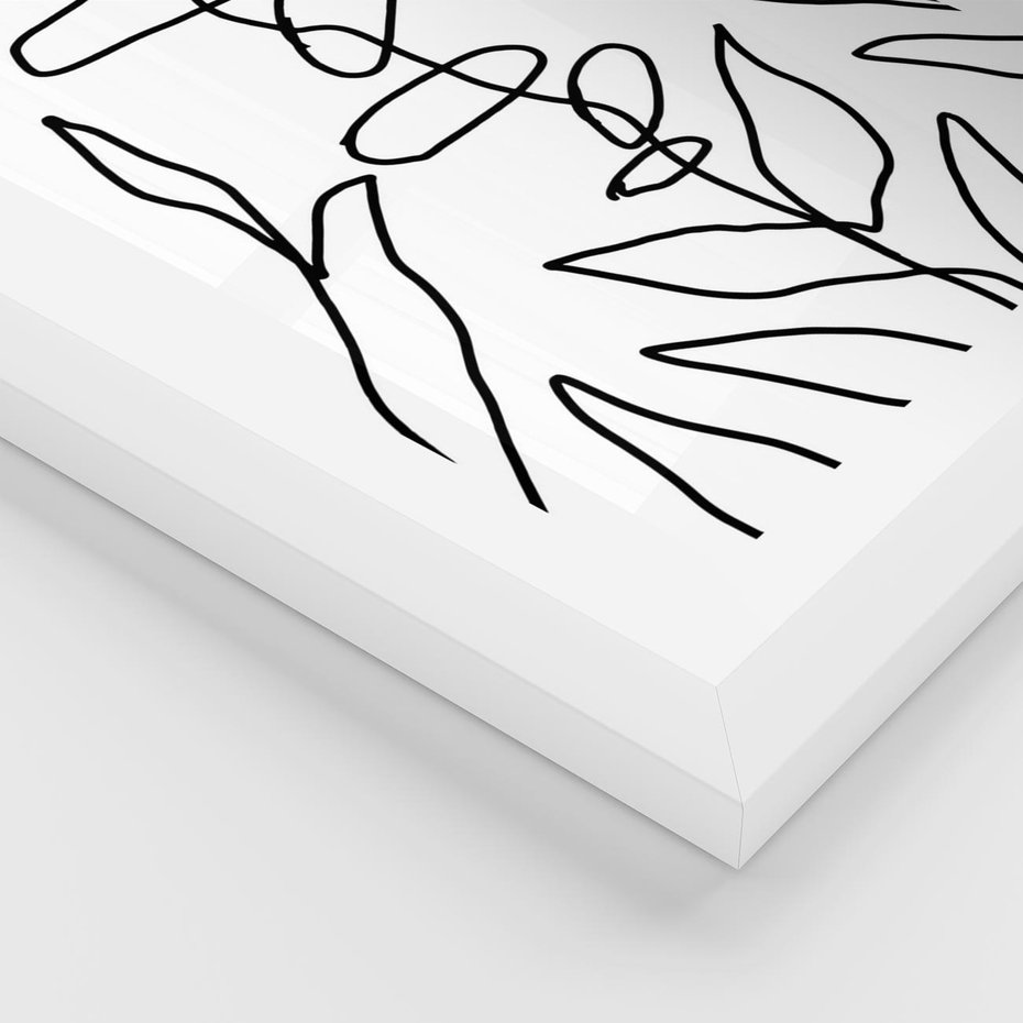 Plakat w ramie 30x40 - Liście Mocy - mroczna sztuka, minimalizm - rama biała