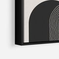 Obraz w ramie 70x100 - Przenikająca Rzeczywistość - abstrakcyjna kompozycja, okręgi i półokręgi - rama czarna