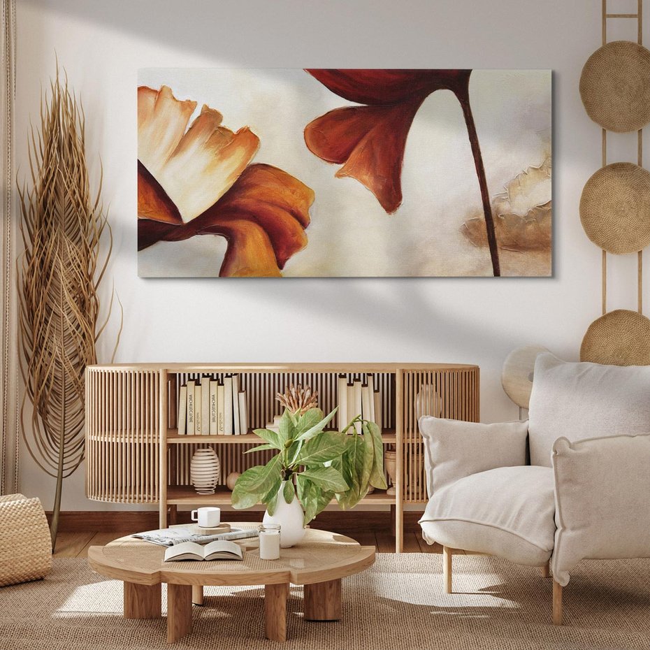 Obraz na płótnie 140x70 - Sztuka Kwiatów - kwiaty, sztuka